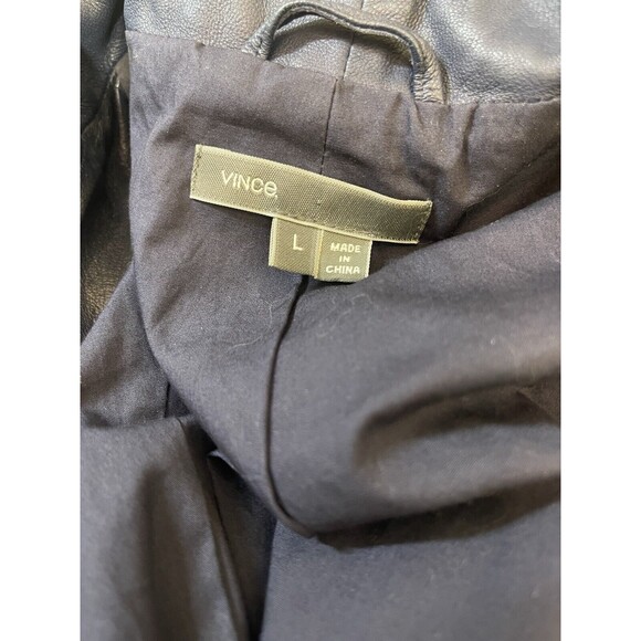 Vince Deep Blue Leather Jacket NWOT - Picture 10 of 11